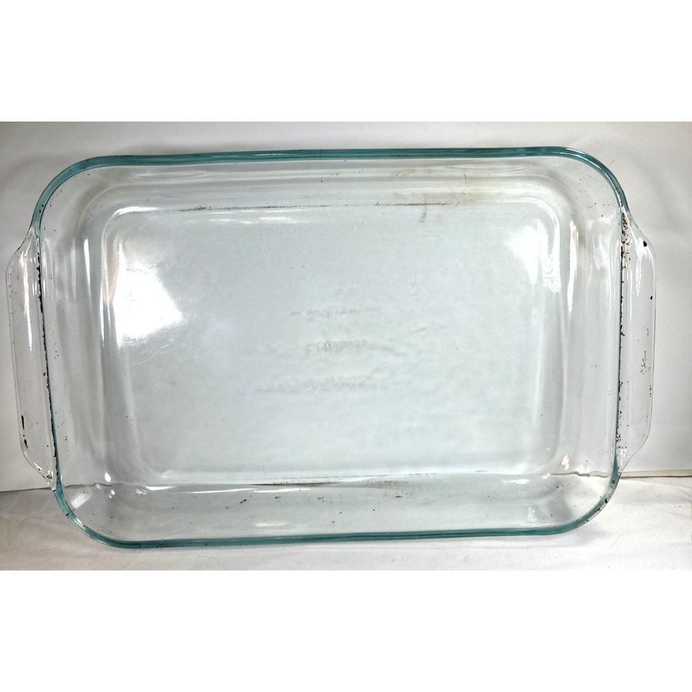 Vintage Pyrex 234-R Clear Glass 4 Qt. Casserole Dish Lasagna Pan 15"x10"x2"